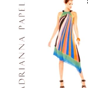 Adrianna Papell Striped Halter Dress-4